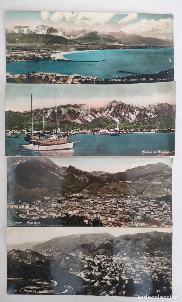 Postales: CARRARA ITALIA LOTE 4 POSTALES PANORAMICAS TAMA&Ntilde;O 21 X 9 CM.