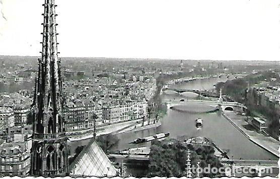 Cartoline: PARIS 14. VUE SUR LA SEINE EN AMON DE NOTRE-DAME - CIRCULADA 1958
