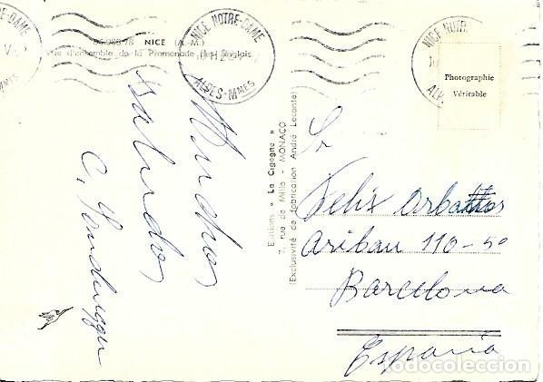Postales: NICE - VUE DENSEMBLE DE LA PROMENADE - CIRCULADA 1962 - Foto 2