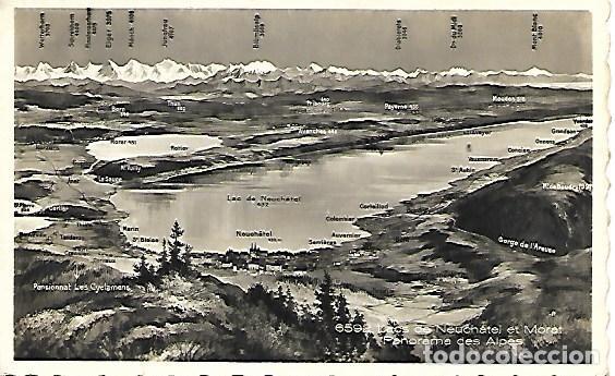 Cartoline: 6592. LACHS DE NEUCH&Acirc;TEL ET MORAT - PANORAMA DES ALPES - SIN CIRCULAR