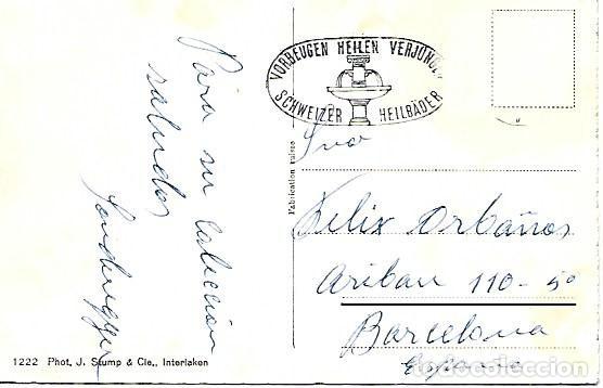 Postales: POSTAL DE INTERLAKEN - ESCRITA - Foto 2