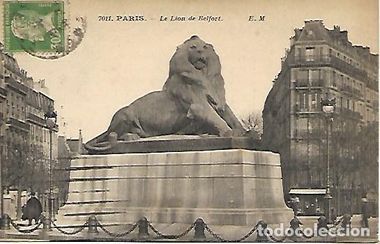 Postais: PARIS - 7011. LE LION DE BELFORT - CIRCULADA 1929