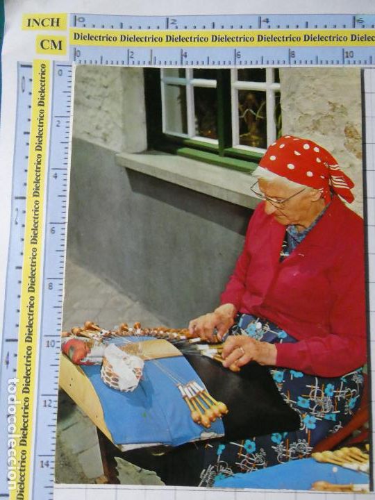 Cartoline: POSTAL DE B&Eacute;LGICA. BRUJAS BRUGGE MUJER TEJEDORA BOLILLOS COSTURERA. 2378
