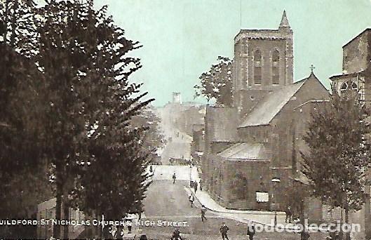 Postais: GUILDFORD: ST. NICOLAS CHURCH & HIGH STREET - CIRCULADA 1909