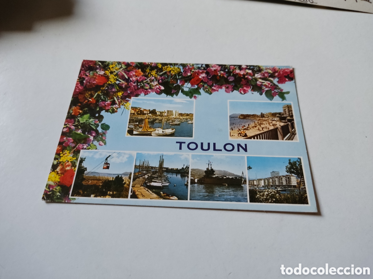 Postcards: Postal Toulon Francia flores telef&eacute;rico