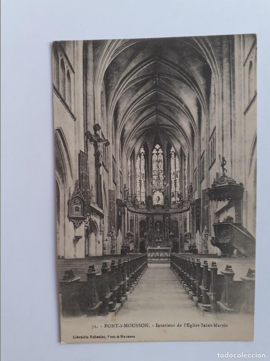 Postais: POSTAL - FRANCIA PONT-&Agrave;-MOUSSON INTERIOR DE LA IGLESIA DE SAN MART&Iacute;N - ESCRITA