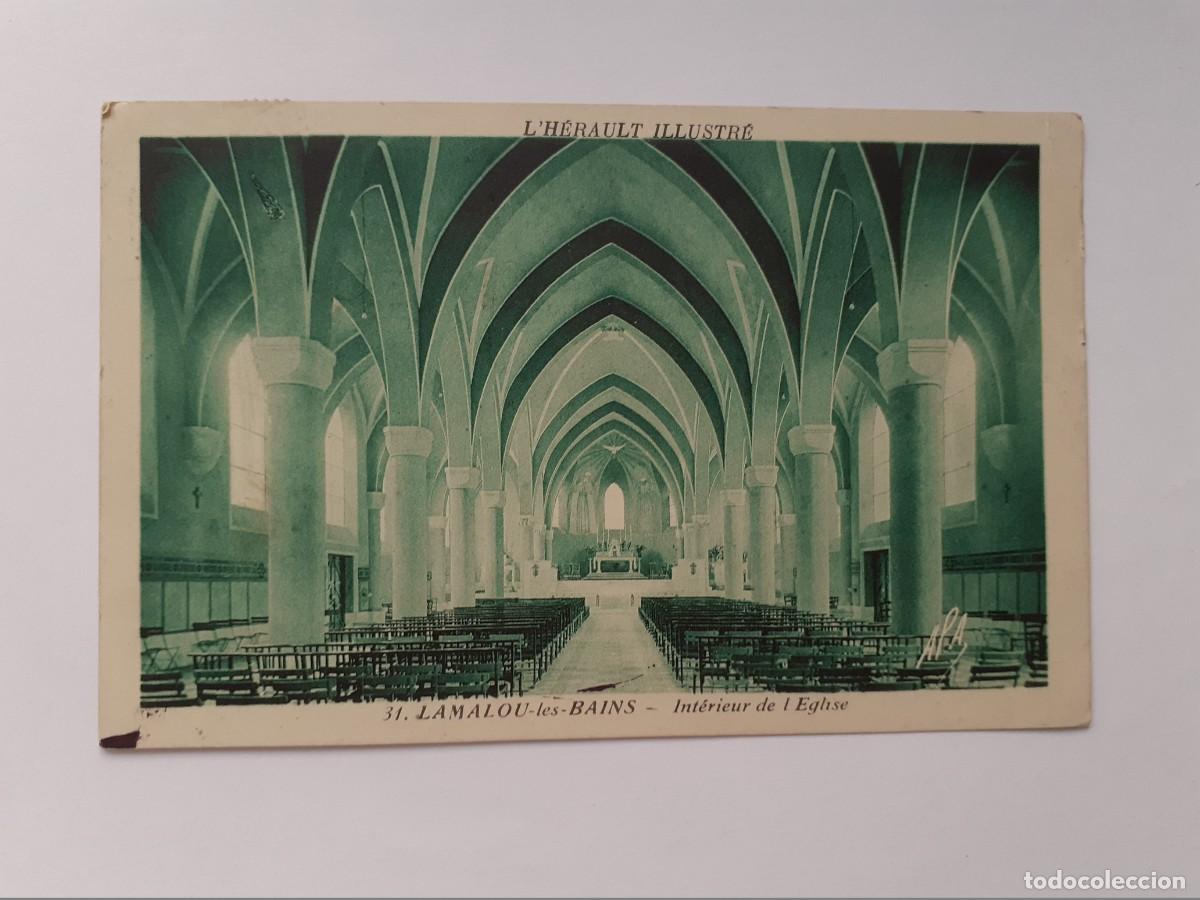 Postais: POSTAL - FRANCIA EL HERALDO ILUSTRADO LAMALOU LES BA&Ntilde;OS INTERIOR DE LA IGLESIA - ESCRITA