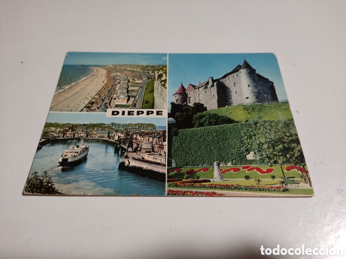 Postales: Postal dieppe castillo barco playa - Foto 1