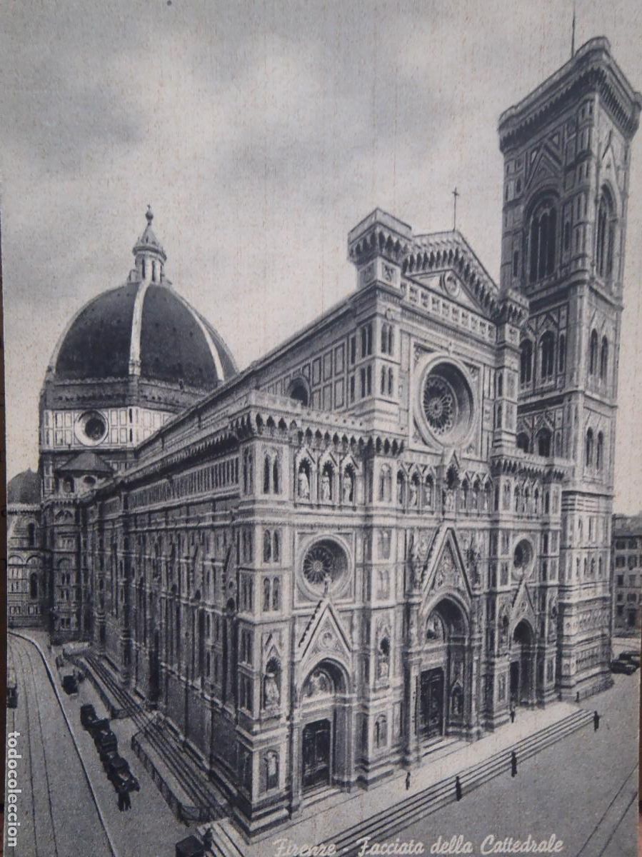 Postales: FIRENZE - FACHADA DE LA CATEDRAL - Foto 1