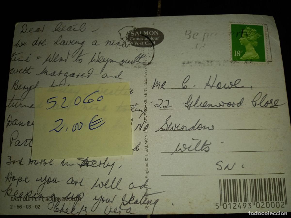Postales: N&ordm; 52060 POSTAL INGLATERRA BOURNEMOUTH - Foto 2