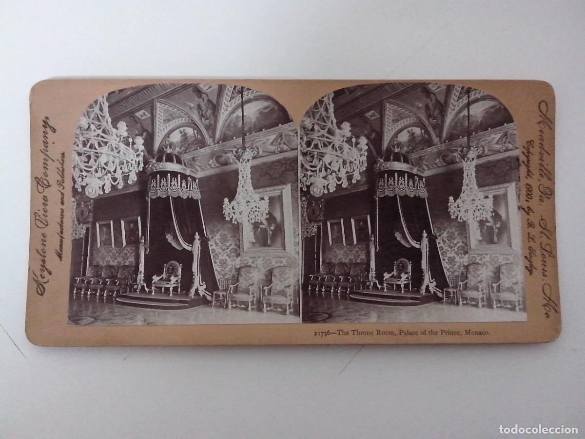 Postcards: POSTAL ESTEREOSCOPICA KEYSTONE VIEW COMPANY TRONO DE PALACIO DEL PRINCIPE MONACO