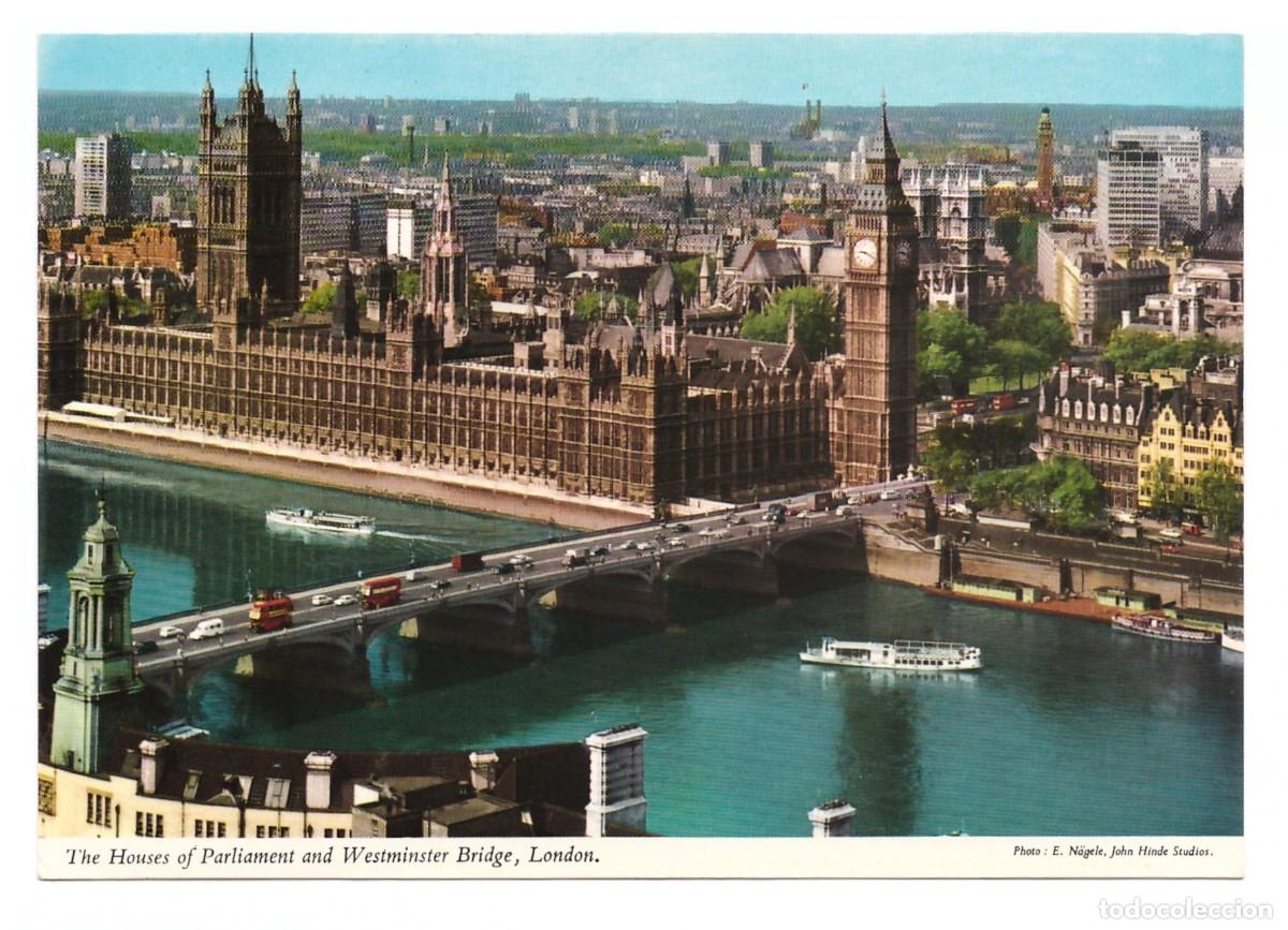 Cartoline: GRAN BRETA&Ntilde;A &bull; LONDRES &bull; THE HOUSES OF PARLIAMENT AND WESTMINSTER BRIDGE