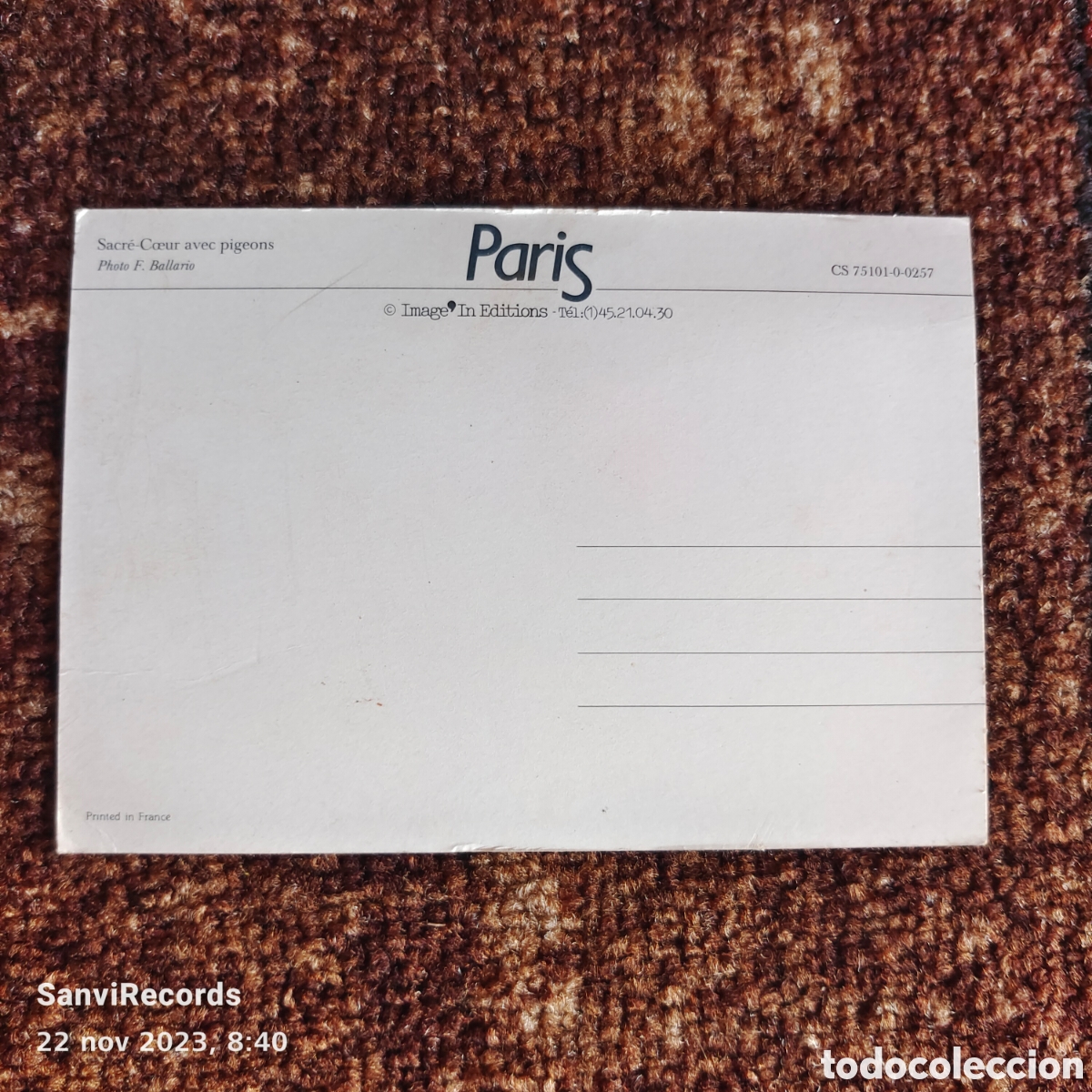 Postales: POSTAL: PAR&Iacute;S (FRANCIA) - Foto 2