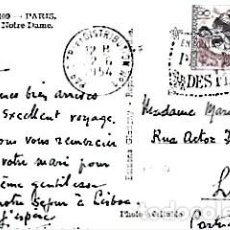 Postales: FRANCIA & MARCOFILIA, PARIS, NOTRE-DAME, LISBOA 1954 (109)