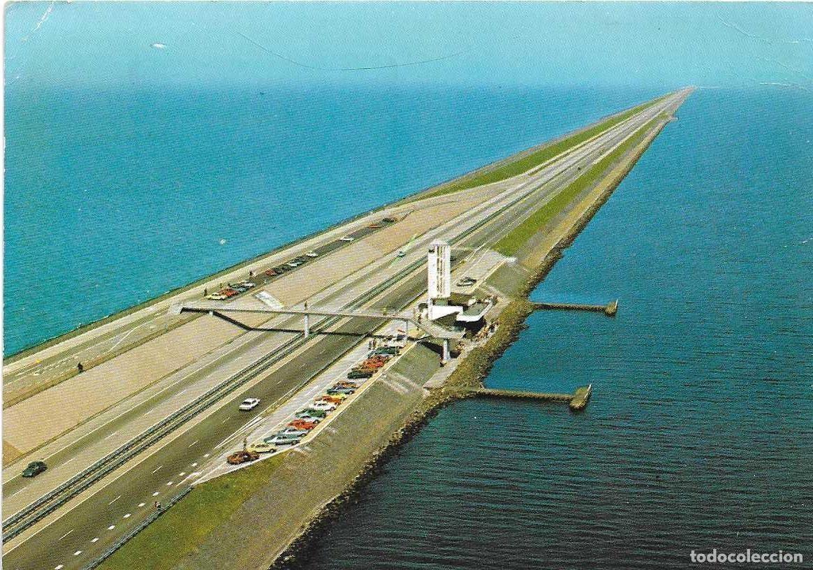 Postales: AMSTERDAM - MONUMENT AFSLUITDIJK - CIRCULADA 1987 - Foto 1