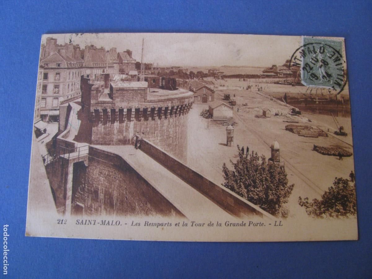Postales: ANTIGUA POSTAL DE FRANCIA. SAINT-MALO. LES REMPARTS ET LA TOUR DE LA GRANDE PORTE. CIRCULADA.