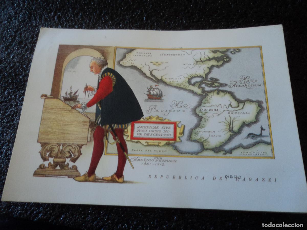Cartes Postales: americo vespucci, i navigatori, repubblica del ragazzi, circulada 1961