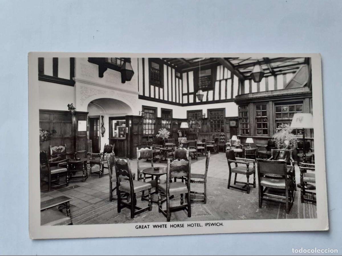 Postales: POSTAL - INGLATERRA - GRAN HOTEL DEL CABALLO BLANCO IPSWICH - ESCRITA 1959