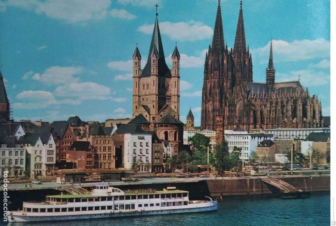Cartes Postales: Colonia (Alemania). F-11 Rheinufer mit Dom y Grob-St.-Martin. Nueva. Color