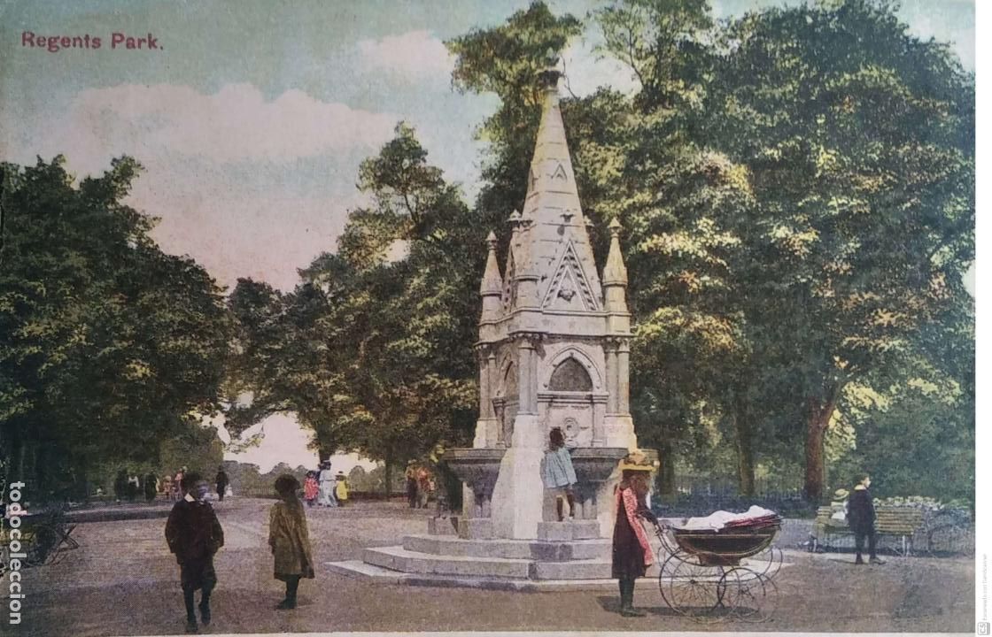 Postkarten: Londres. Regents Park. Animada. Usada con sello. Color