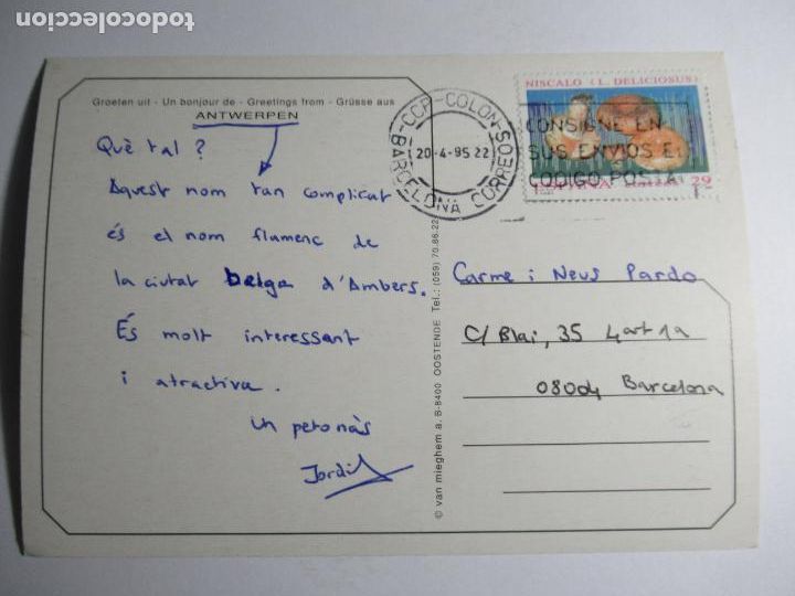 Postales: Antwerpen - Circulada en 1995 - Foto 2