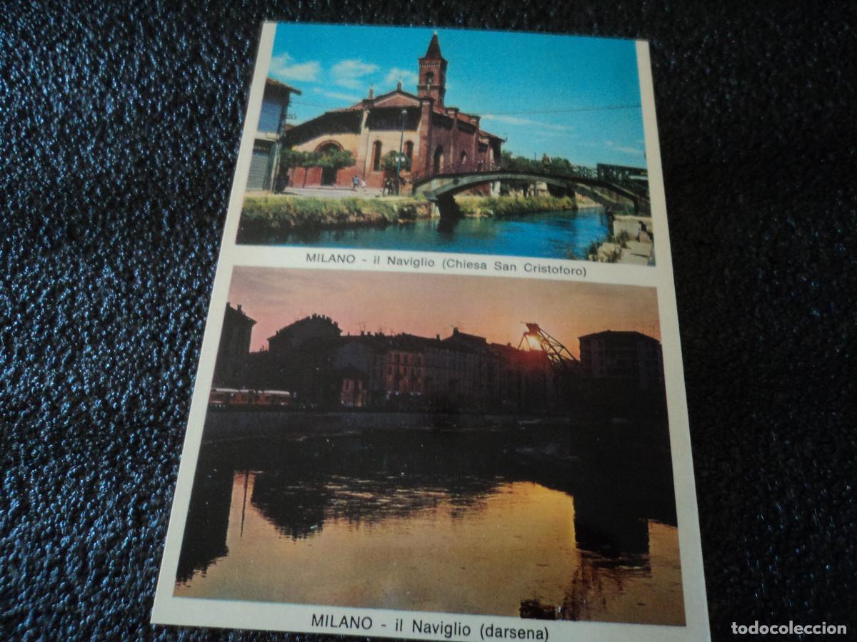Postales: milan, canal navegable , 5 idiomas