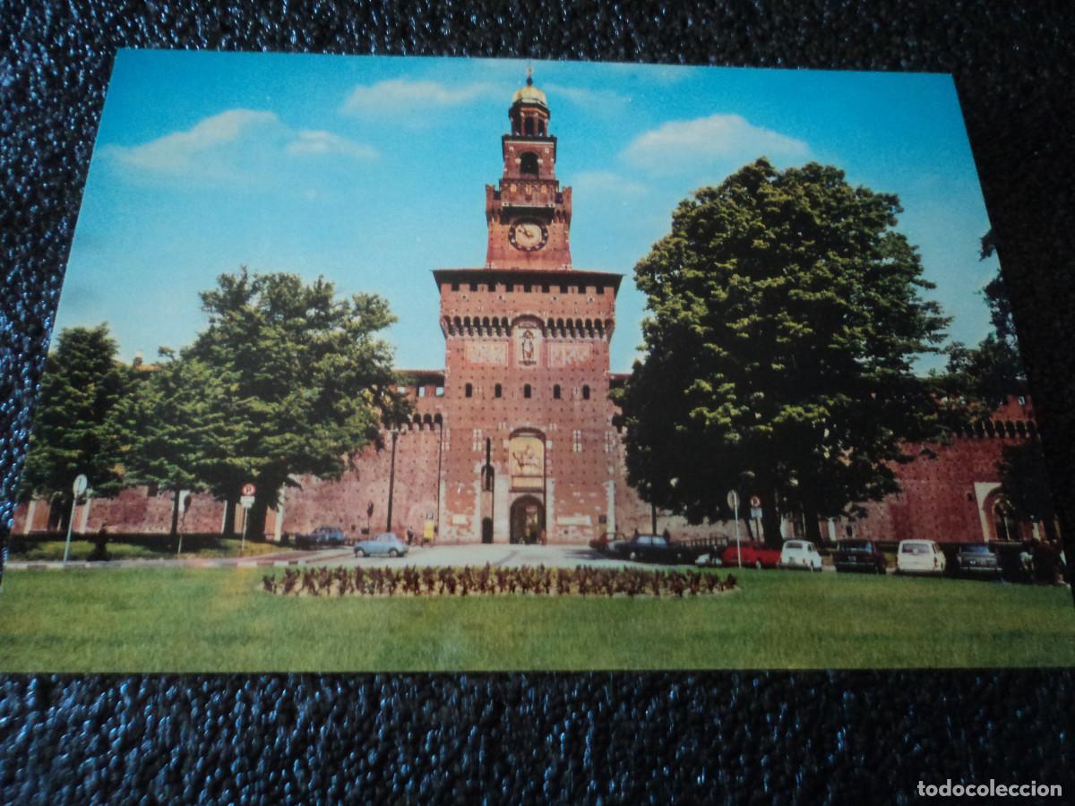 Postales: milan, el castillo sforzesco , 5 idiomas
