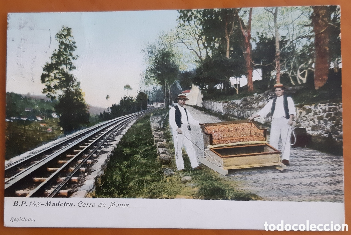 Cartoline: Postal Madeira coloreada. Carro do Monte. Escrita y circulada. R4146
