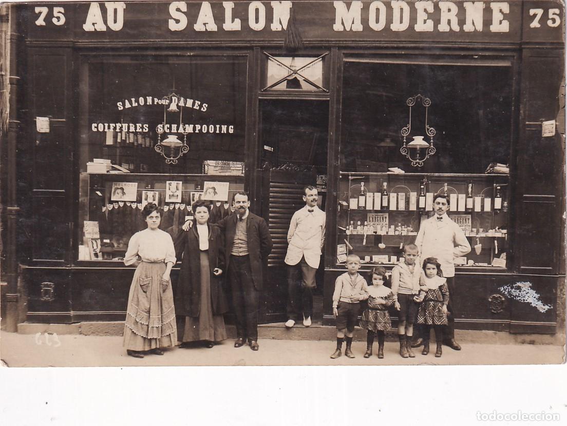 Postales: Postal fotogr&aacute;fica. Peluquer&iacute;a se&ntilde;oras y caballeros. Au Salon Moderne. Coiffures Schapooing.