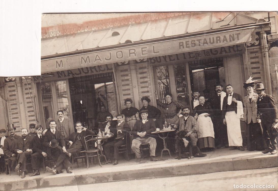 Postales: Postal fotogr&aacute;fica. M. Majorel Restaurant. Circulada desde Geneve en 1909 Suiza ??