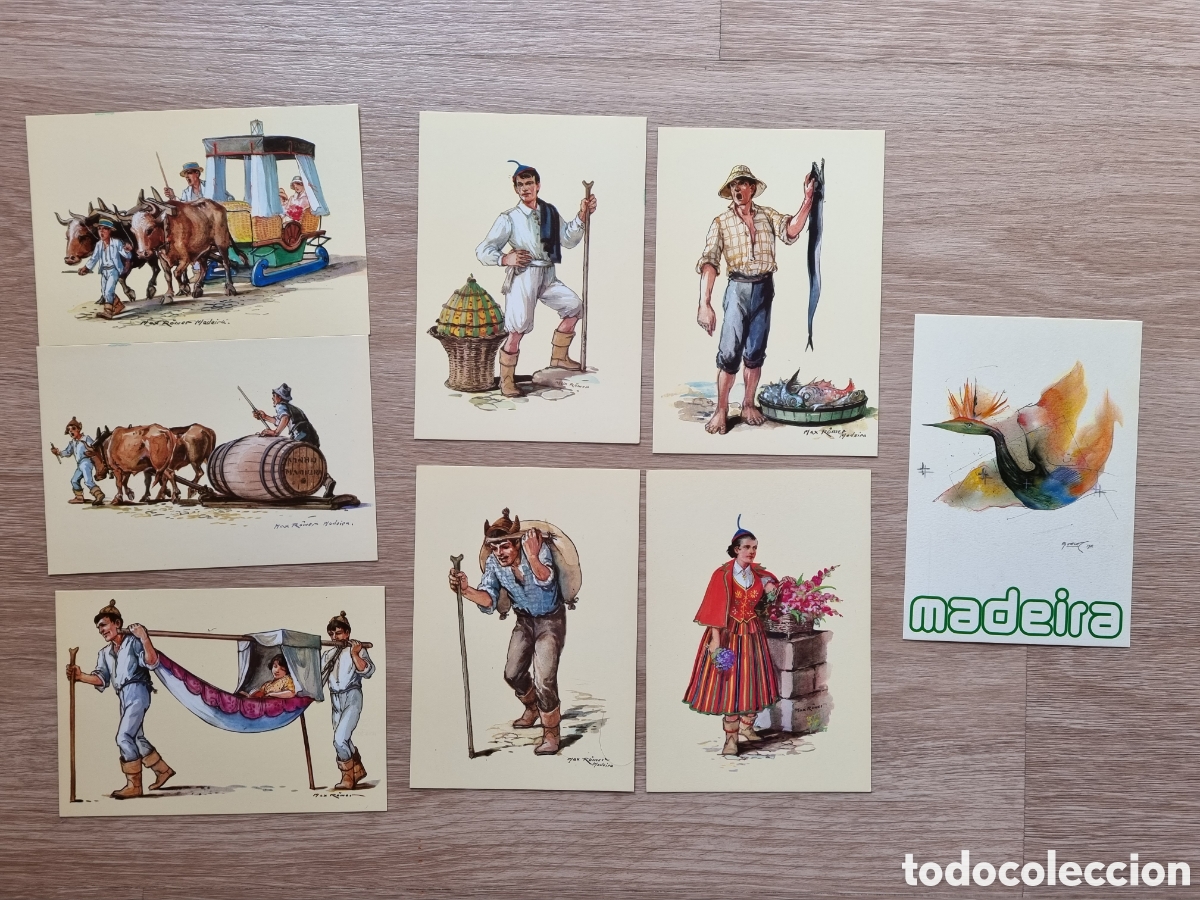 Postales: Madeira. Lote 8 postales t&iacute;picas de Portugal. Antiguas escenas y personajes.
