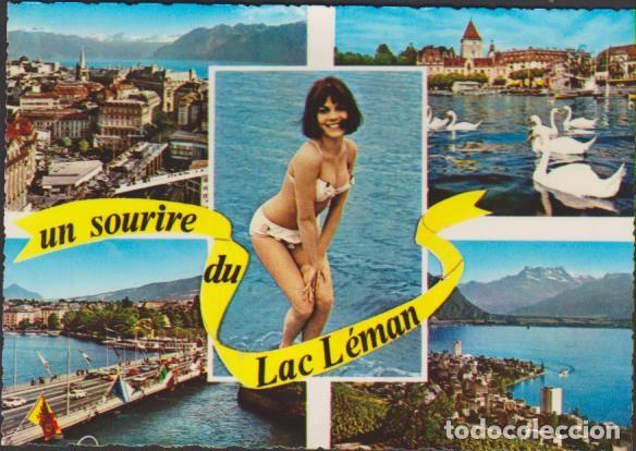 Postkarten: postal ESCRITA 1970 UN SOURIRE DU LAC LEMAN SUIZA POST CARD