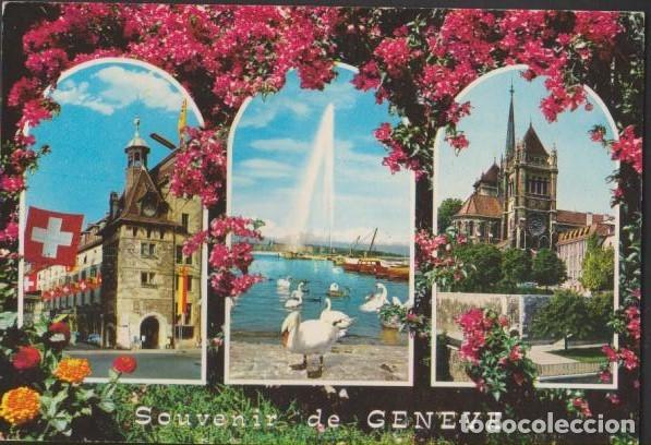 Postcards: postal ESCRITA 1973 SOUVENIR DE GENEVE SUIZA POST CARD