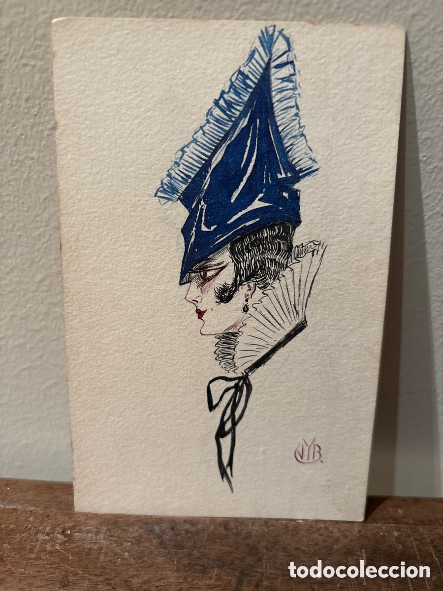 Postales: Postal firmada de se&ntilde;ora