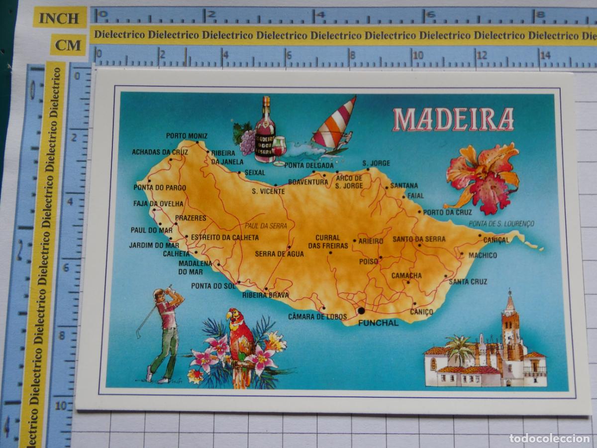 Postales: POSTAL DE PORTUGAL. MAPA PLANO ISLA DE MADEIRA 1040