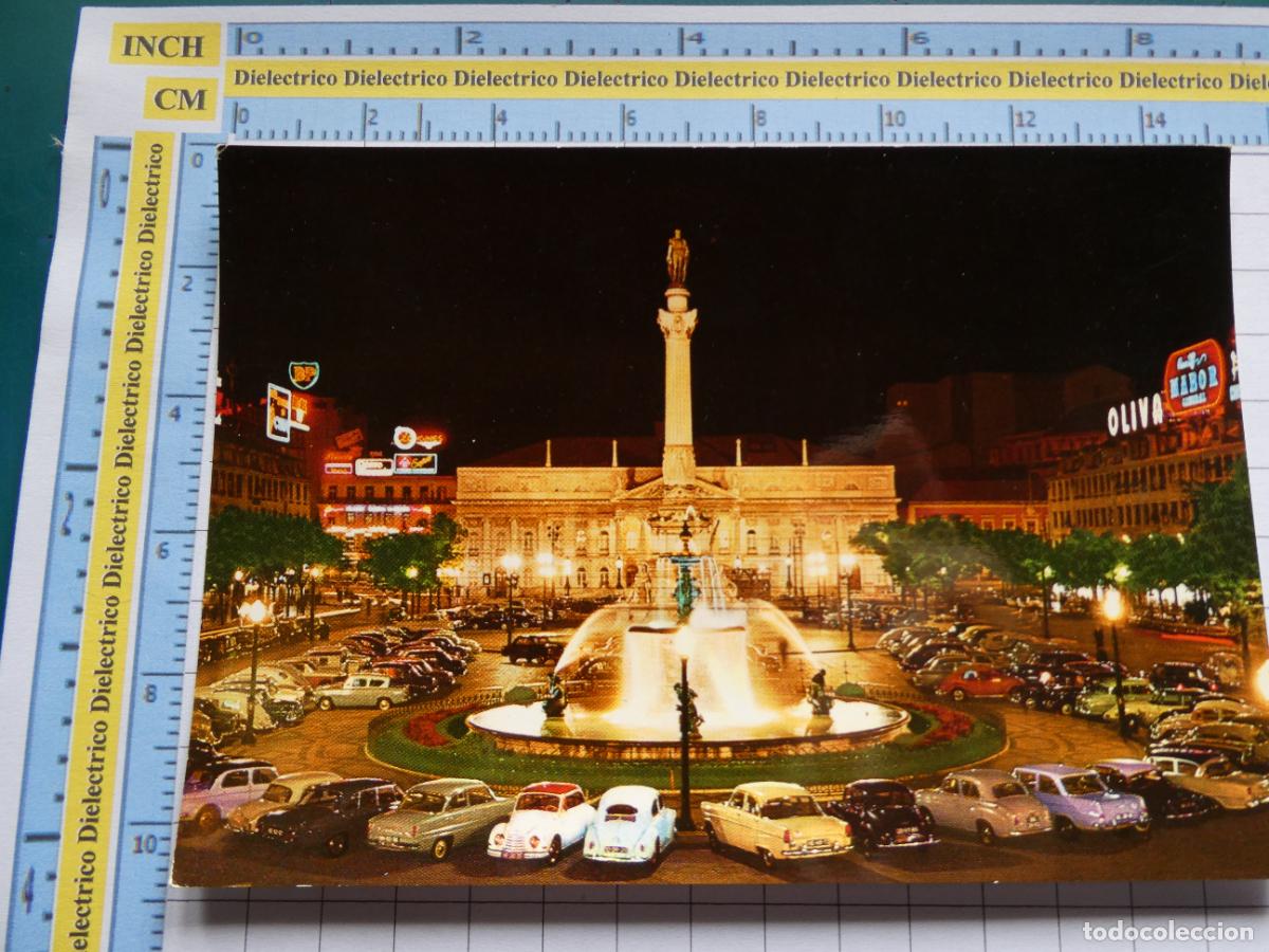 Cartes Postales: POSTAL DE PORTUGAL. LISBOA ROSSIO A NOITE. COCHES LUMINOSOS. 1052