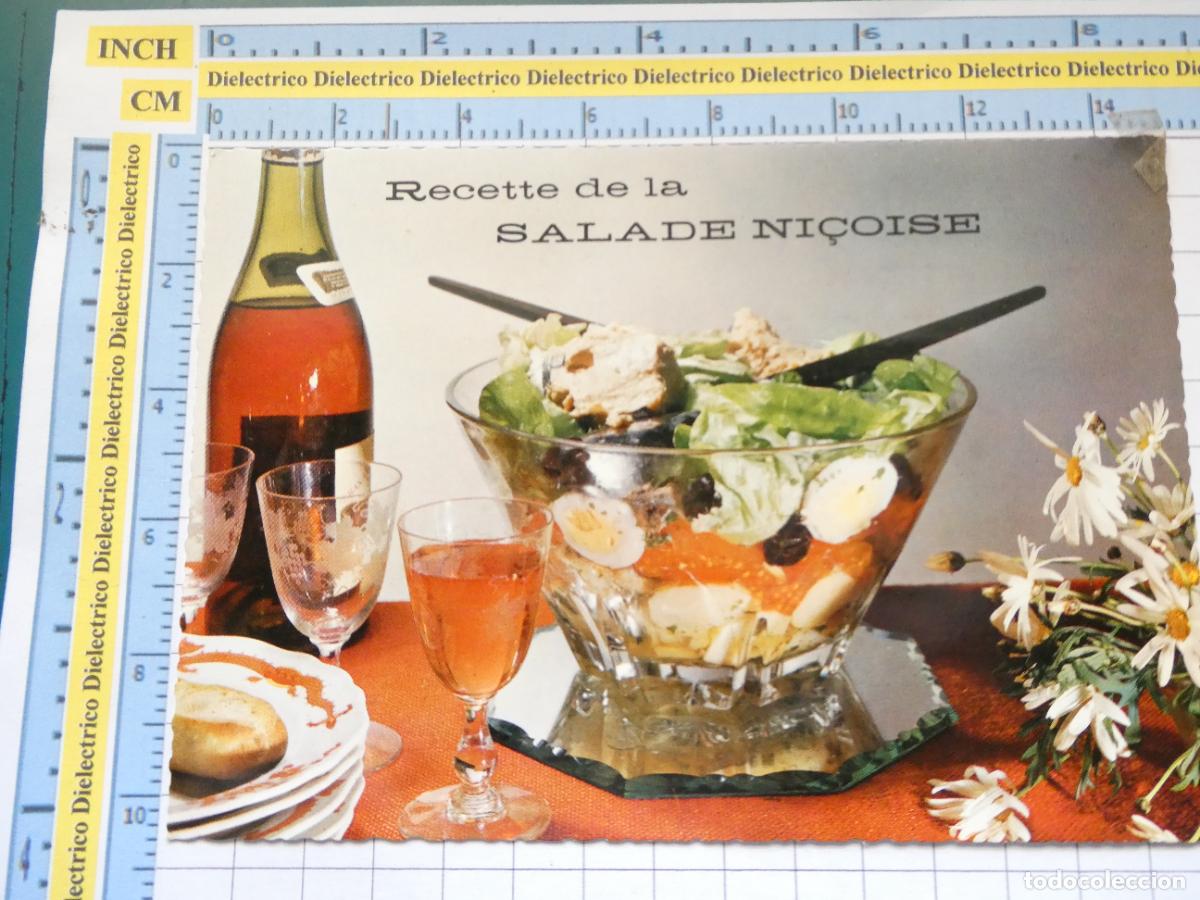 Postales: POSTAL DE FRANCIA. RECETA COCINA FRANCESA LA SALADE NI&Ccedil;OISE. 1401