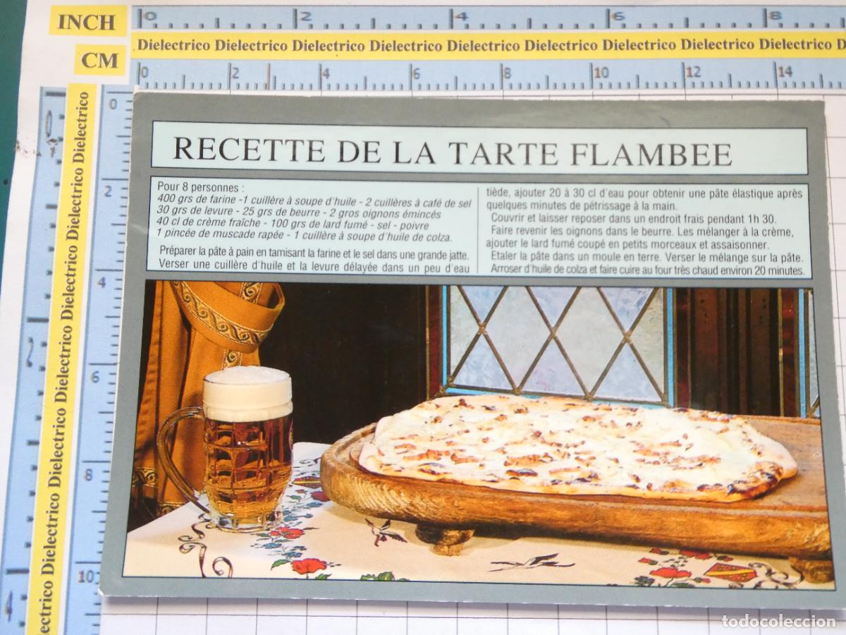 Cartoline: POSTAL DE FRANCIA. RECETA COCINA FRANCESA TARTE FLAMBEE. . 1416