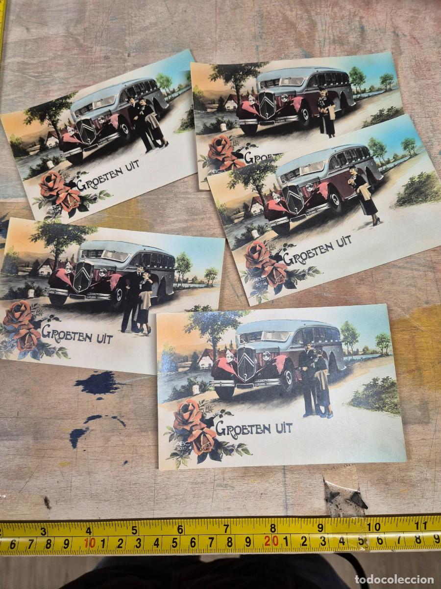 Postales: Lote 5 postales autob&uacute;s citroen a&ntilde;os 30