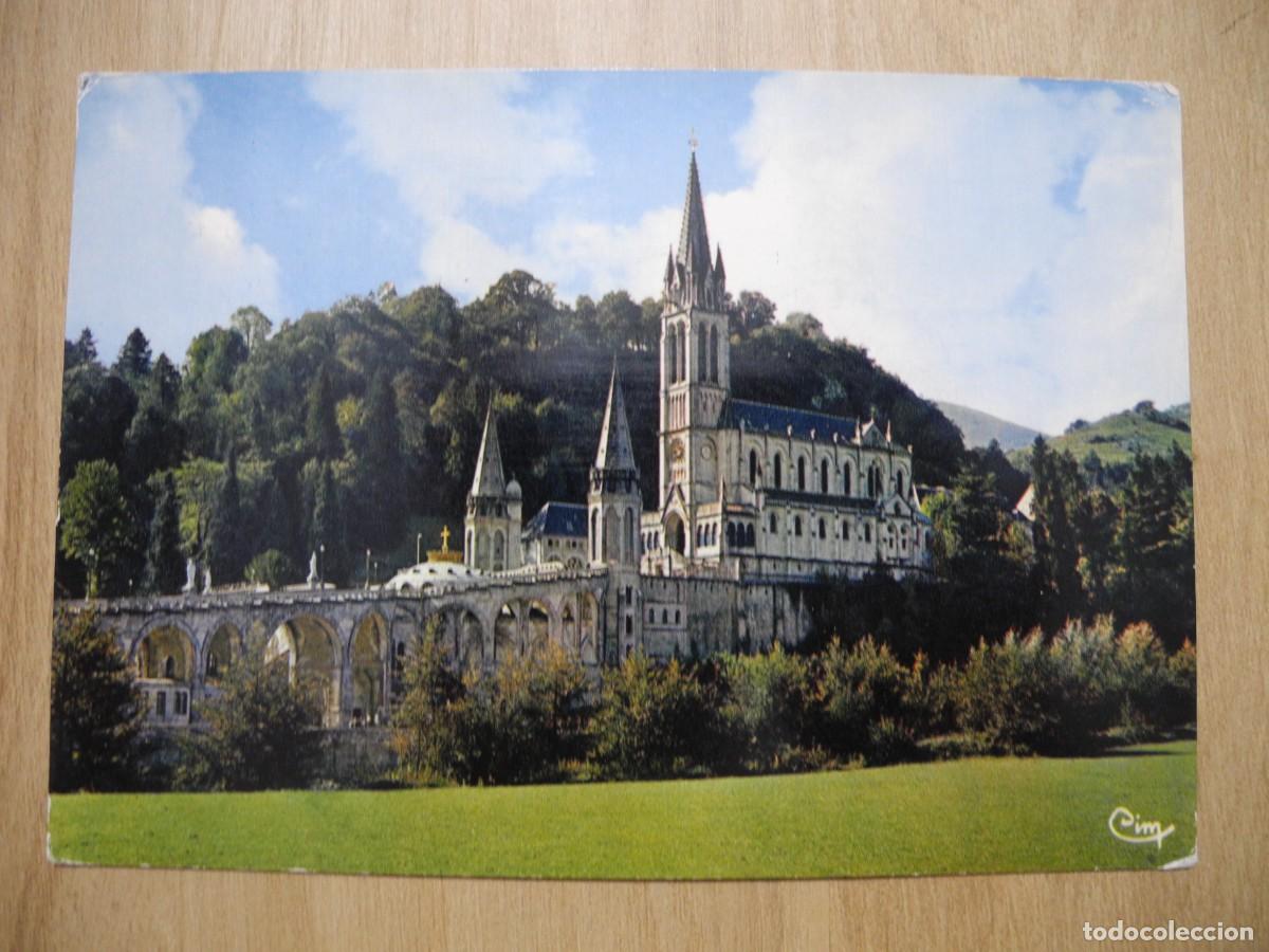 Postales: Lourdes. Bas&iacute;lica Circulada. 1963 - Foto 1