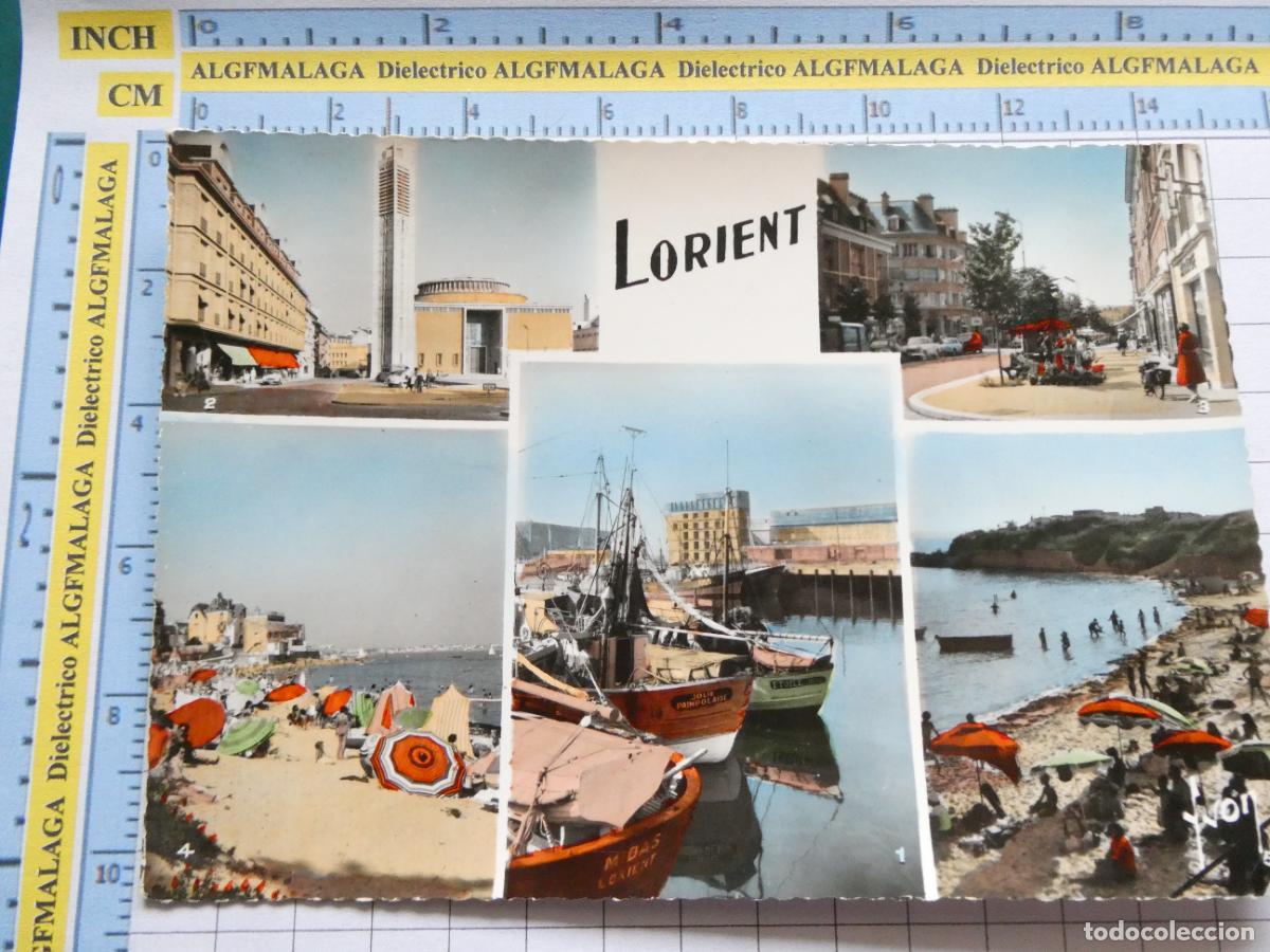Cartes Postales: POSTAL DE FRANCIA. LORIENT PORT DE COMMERCE, PLACE ALSACE, PLAGE, LARMOR. 1744