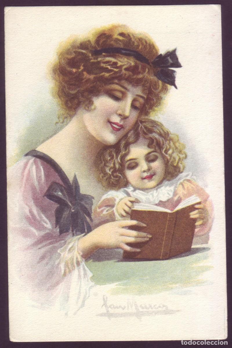 Postais: POSTAL ITALIANA - JAN MARCOS - RETRATO MADRE CON HIJA - SIN CIRCULAR