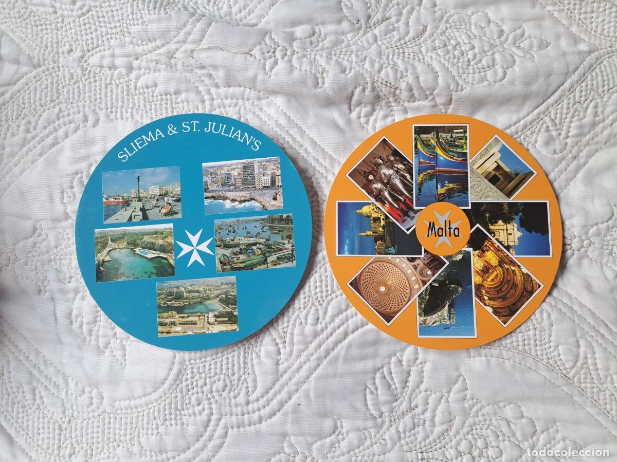 Postales: 2 postales nuevas redondas de Malta - Foto 1