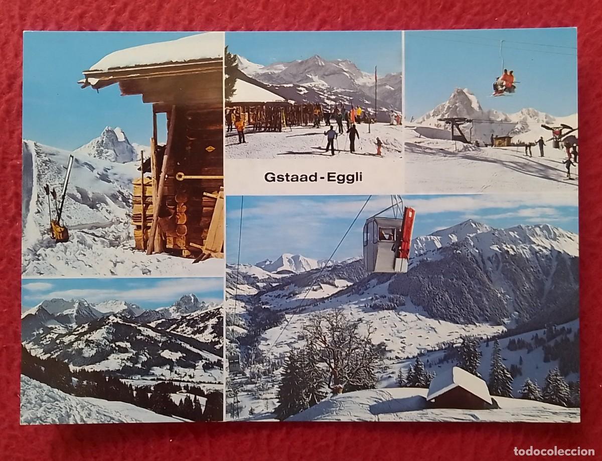 Postales: POSTAL POSTKARTE GSTAAD - EGGLI SCHWEIZ SUIZA SUISSE SWITZERLAND VUES VIEWS VISTAS NIEVE SNOW ESQU&Iacute;