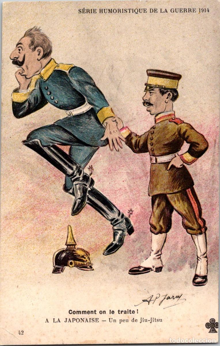 Postales: France - S&eacute;rie Humoristique de la Guerre 1914 - Comment on la traite! - A la Japonaise - 139x89mm
