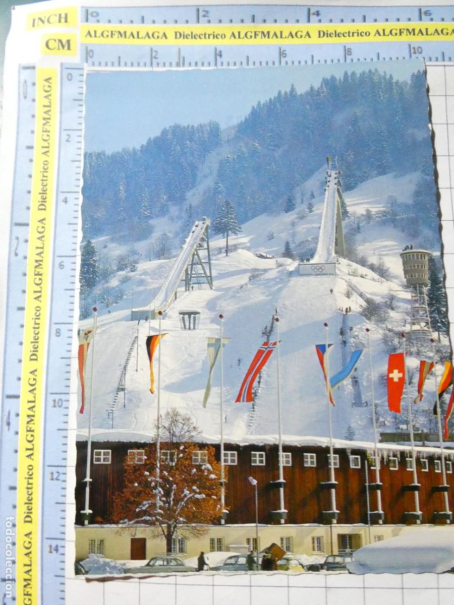 Postales: POSTAL DE ALEMANIA GARMISCH PARTENKIRCHEN TRAMPOLINES SALTO ESTADIO ESQU&Iacute; ALPINO . 889