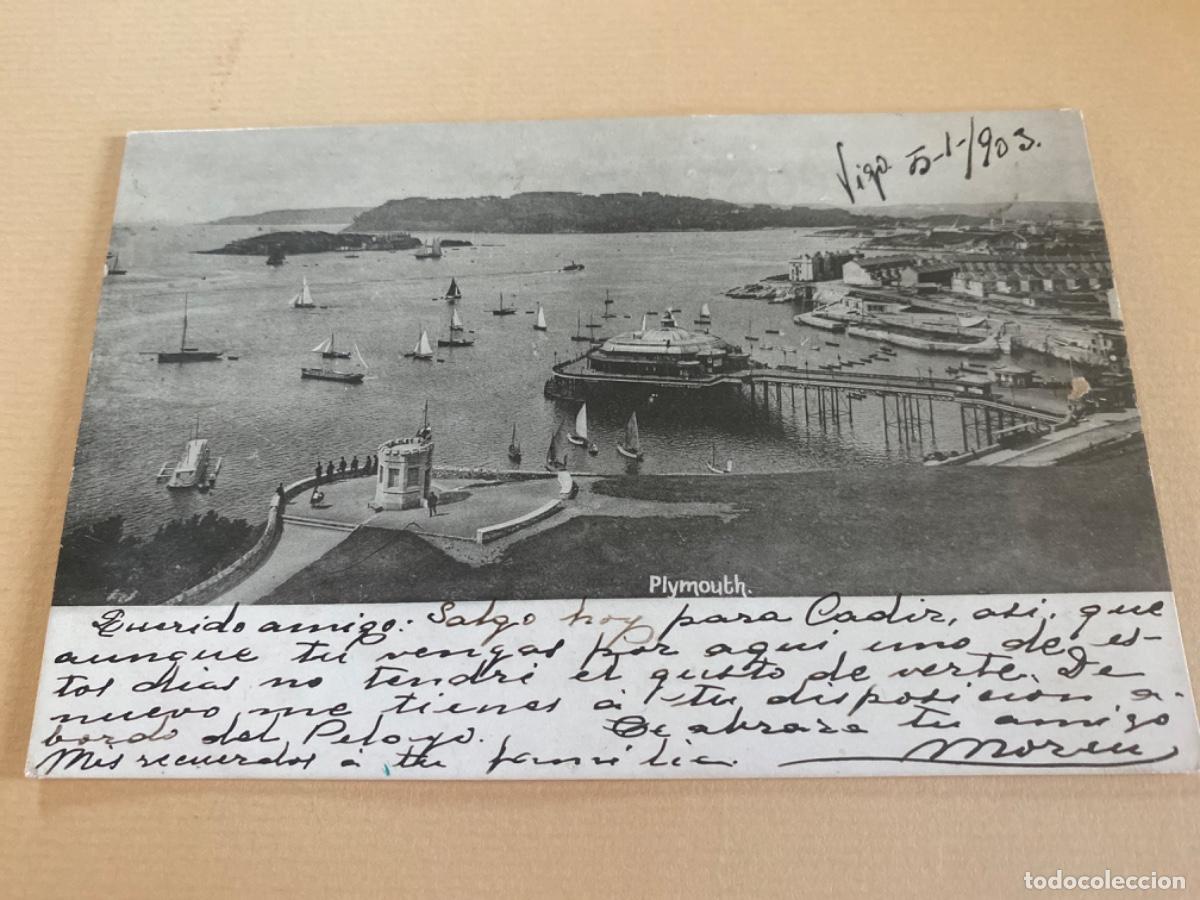 Cartoline: Plymouth. Inglaterra. Circulada. Dorso entero