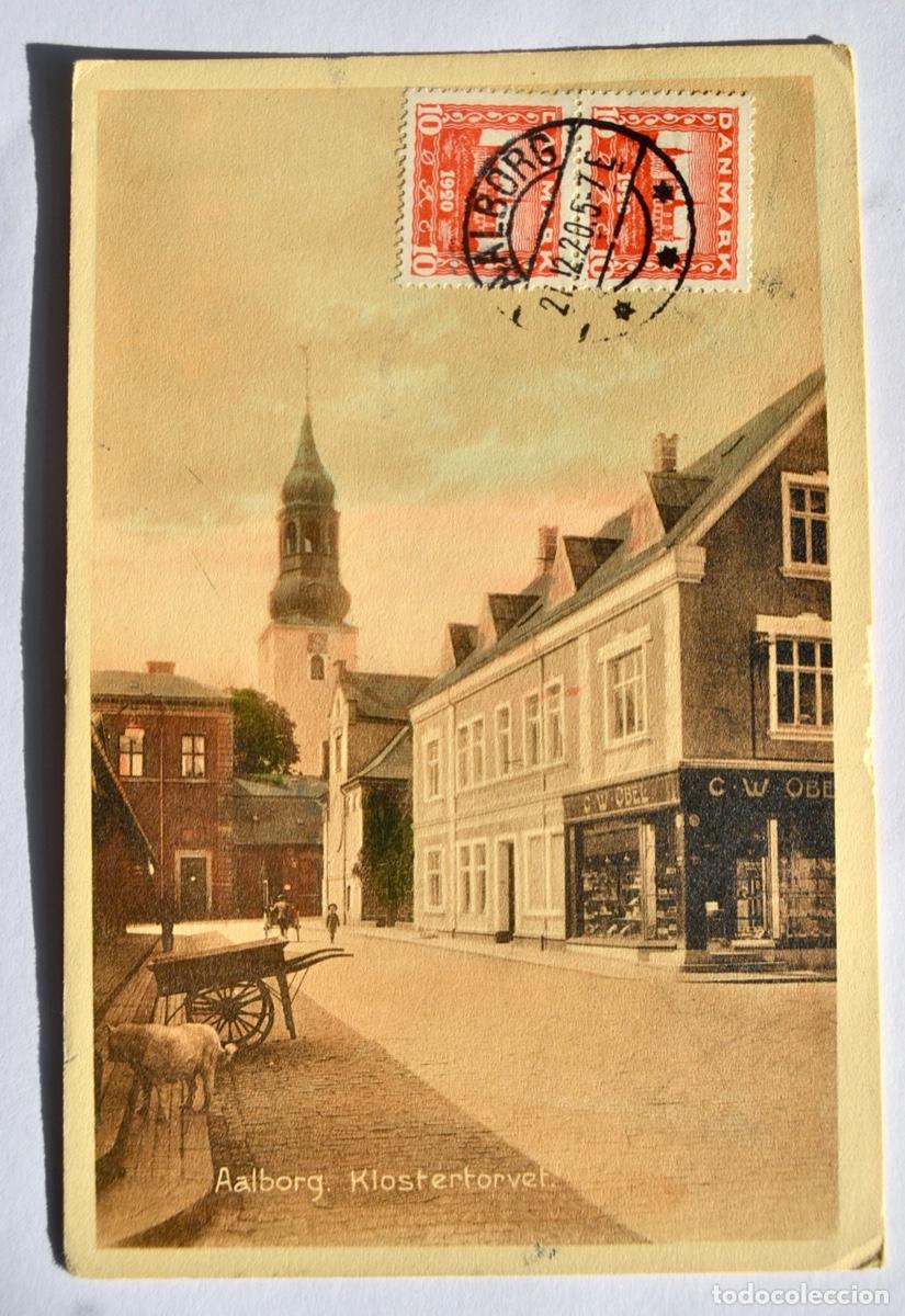 Postales: Tarjeta Postal: &rdquo;Aalborg Klostertorvet&rdquo; (Dinamarca). Edita: Stenders Forlag. Circulada, a&ntilde;o 1921.