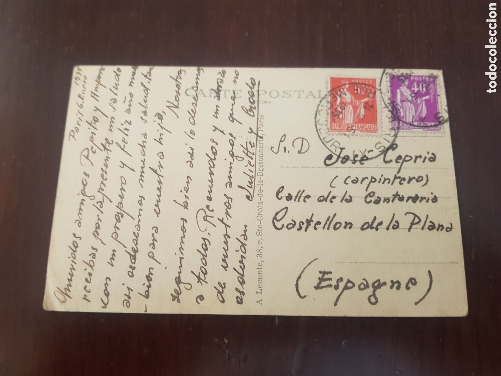 Postales: Paris a&ntilde;o 1935 el sena - Foto 2