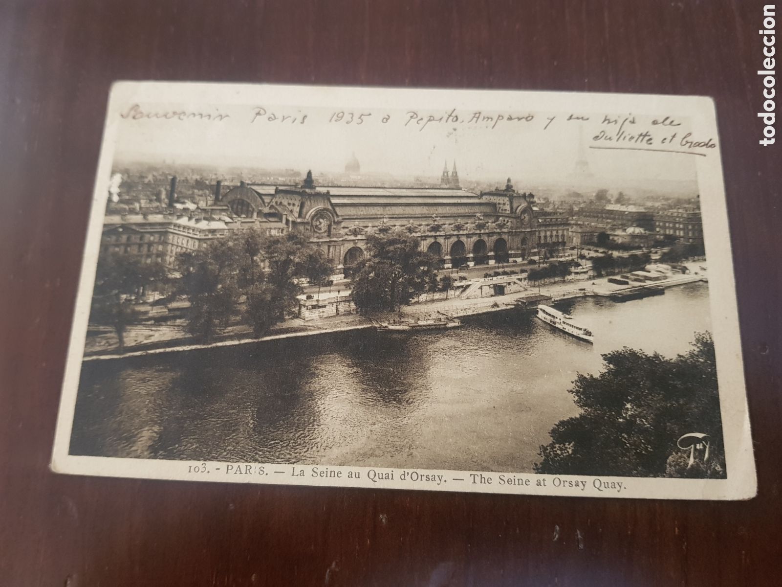 Postales: Paris a&ntilde;o 1935 el sena - Foto 1